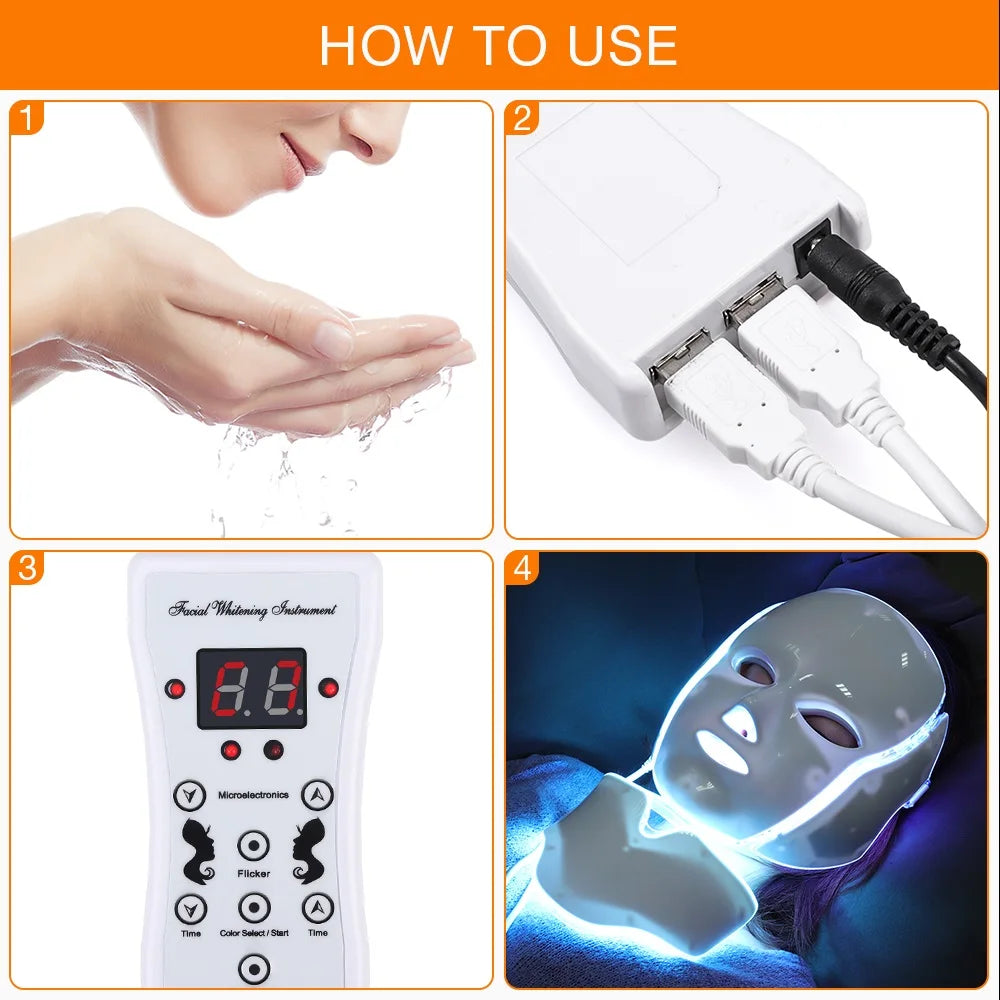 7-in-1 LED Light Therapy Facial Mask