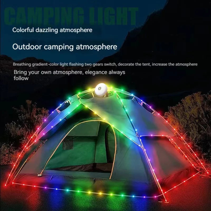 10M LED Camping Lamp Strip - Waterproof, Recyclable Outdoor Light Belt for Tent, Garden, and Room Decoration