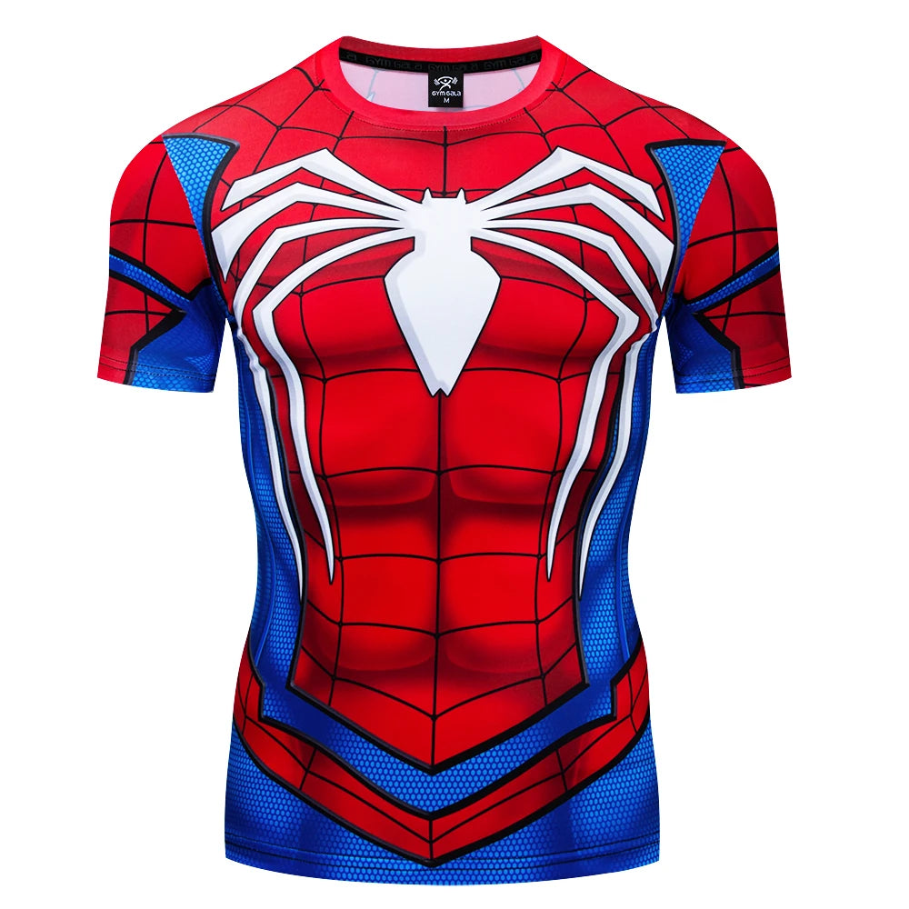 3D-Printed Spider-Man Men's T-shirt - Fashion Cosplay Clothing Compression Summer Short Sleeve Gym Fitness Sports T-shirt
