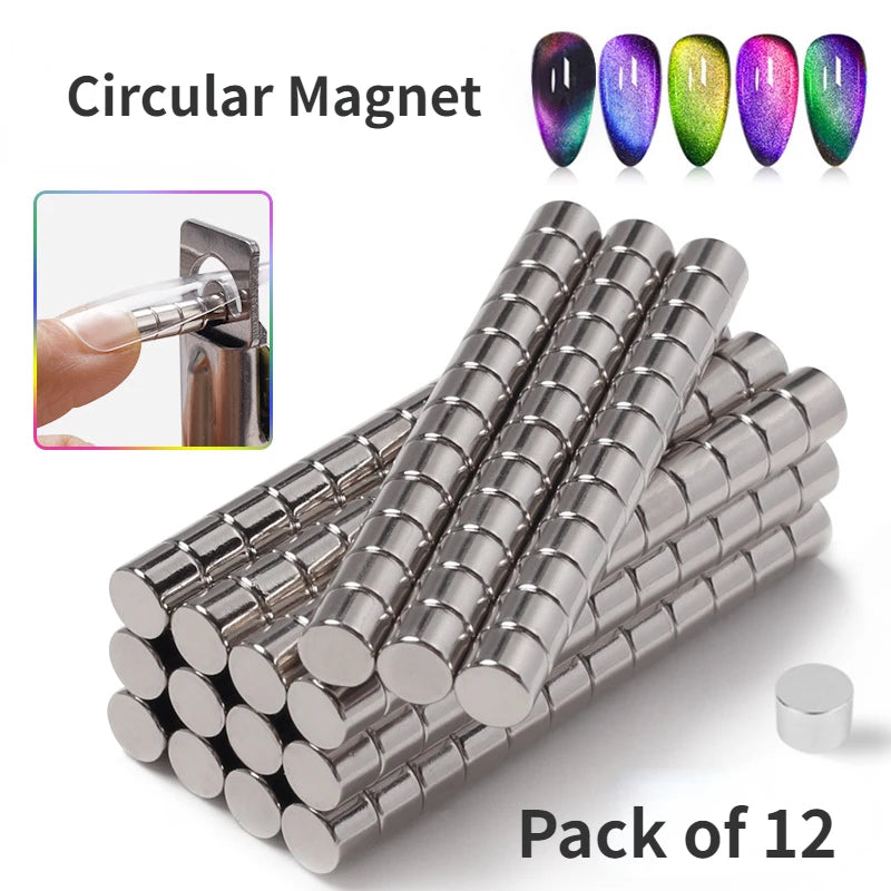 12/24Pcs Small Magnets For Acrylic Nails Boxed 0.4*0.5mm Magnetic Stick Professional Nail Clipper False Tips Edge Cutters Magnet