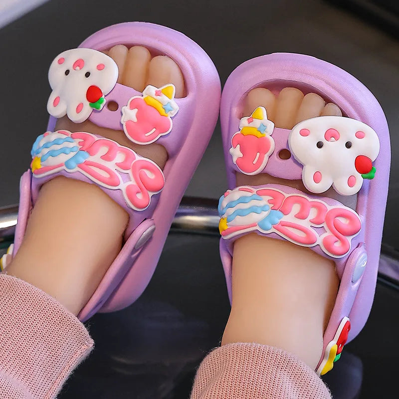 Adorable Cartoon Rabbit Summer Sandals for Kids – Non-slip, Soft Sole Beach Shoes