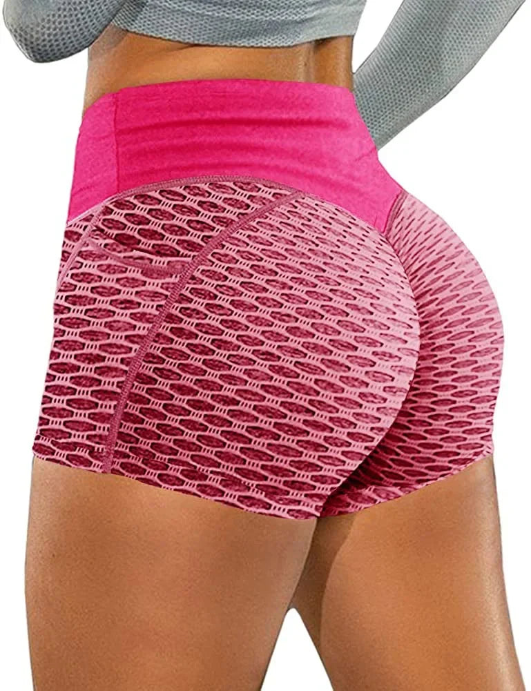 Shorts for Women Gym Skinny Fitness High Waist booty Shorts with Pocket Sport Bubble Butt Push Up Female Workout Tights Leggings