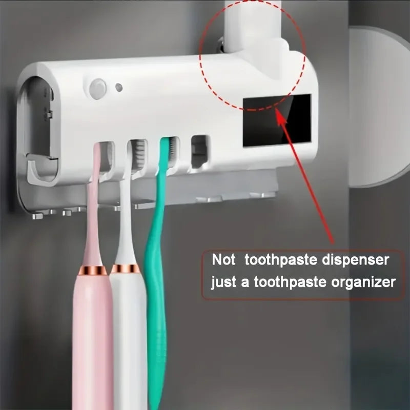 Multifunctional Toothbrush Holder Induction UV Sterilization, Automatic Toothpaste Squeeze Support