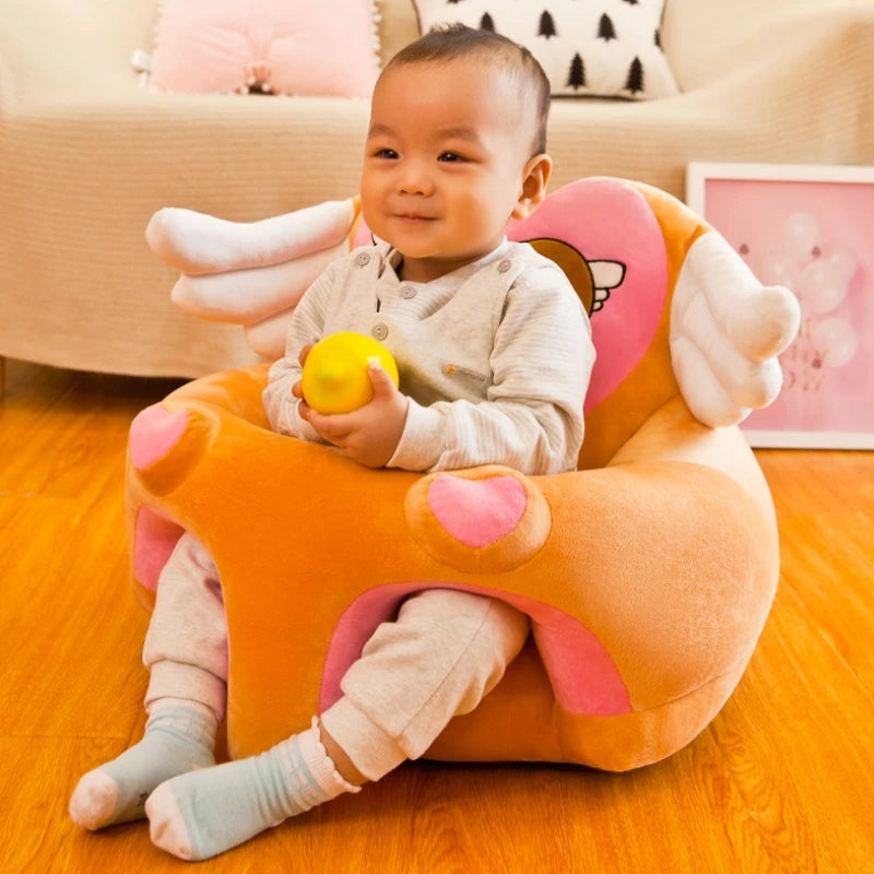 Infant Toddler Baby Support Seat - Soft Plush Chair Cushion with Cute Cartoon Design - Comfortable and Safe Sitting Aid
