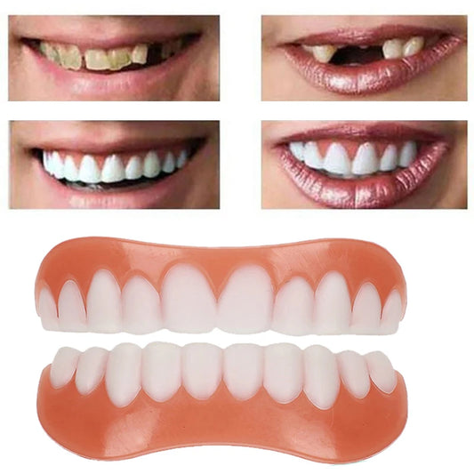 Premium Cosmetic Teeth - 1 Pack - Small, Bleached White - Upper or Lower Veneers - Custom Fit at Home, DIY Smile Makeover