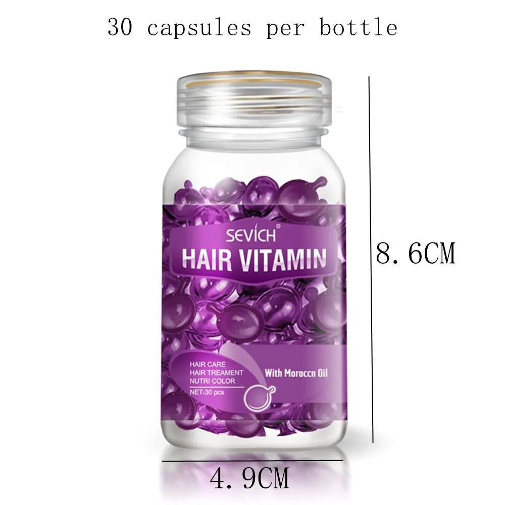 30Pcs/9Pcs Damaged By Hot Dyeing Hair Care Capsules Essence Protein Smooth Hair Care Anti Fury Essential Oil Bottled Repair Hair