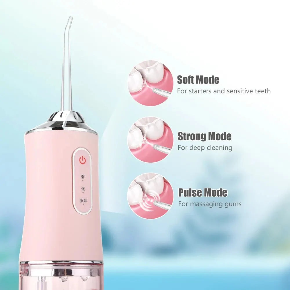 Water Dental Flosser Oral Irrigator with 3 Modes Cordless Water Teeth Cleaner