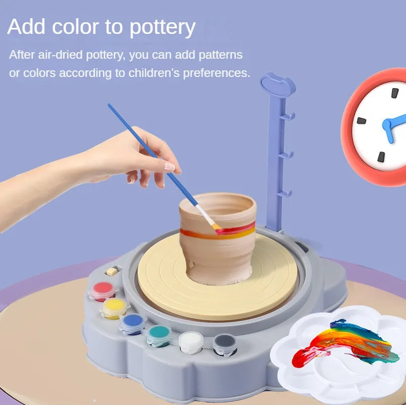 Soft clay DIY ceramic machine for making ceramic carving cups and vases, with creative handicraft tools to enhance parent-child